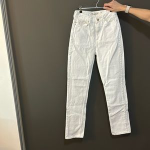 White straight leg jeans